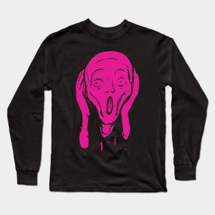 The Scream Edvard Munch The Scream Hearers Head Minimal Myoga Purple Long Sleeve T-Shirt